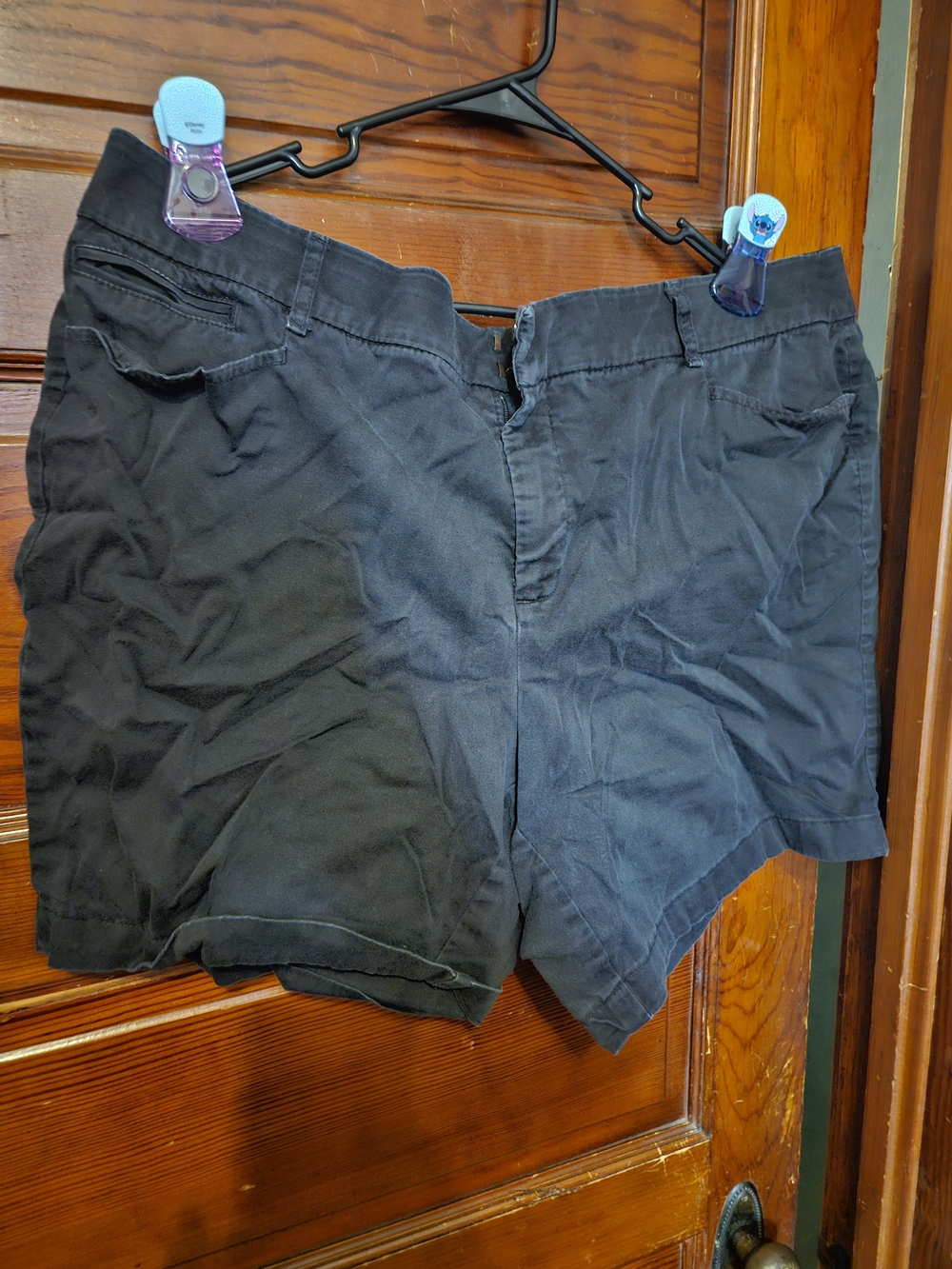 JM Collection Black Women’s Shorts with Button Detail